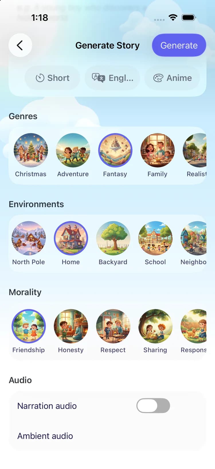 endlessly — Story options