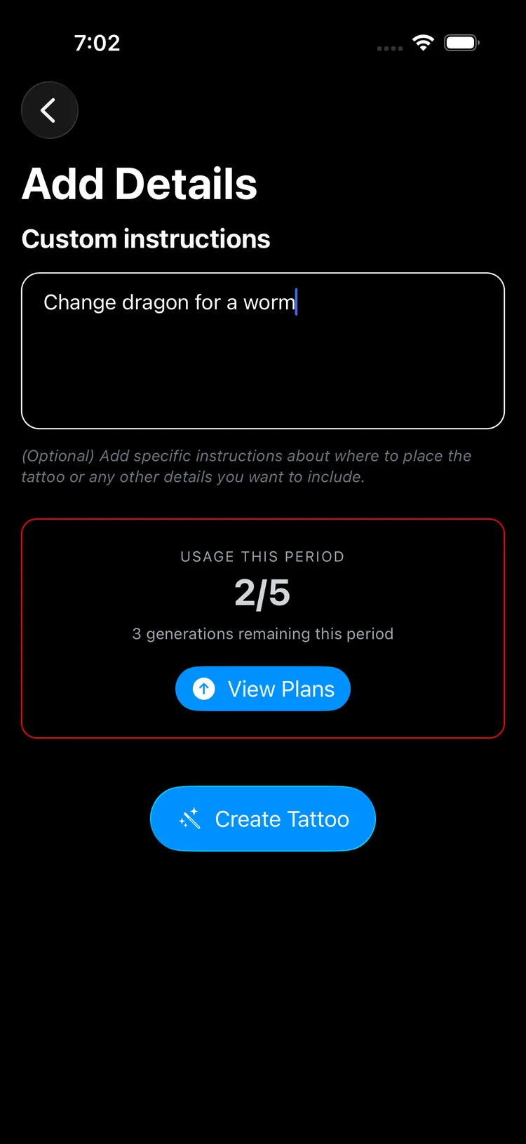 inkigo — Describe changes