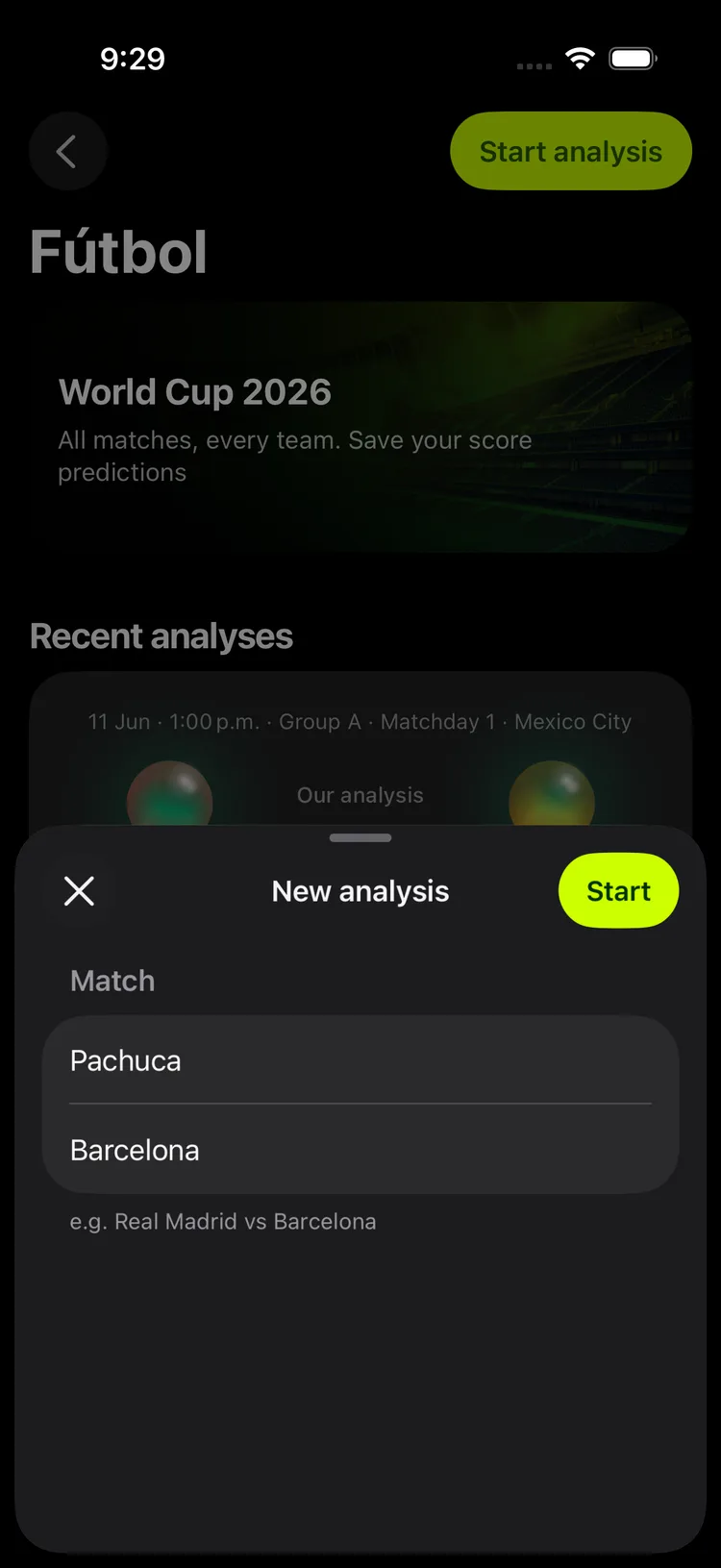 oddswell — Start an analysis