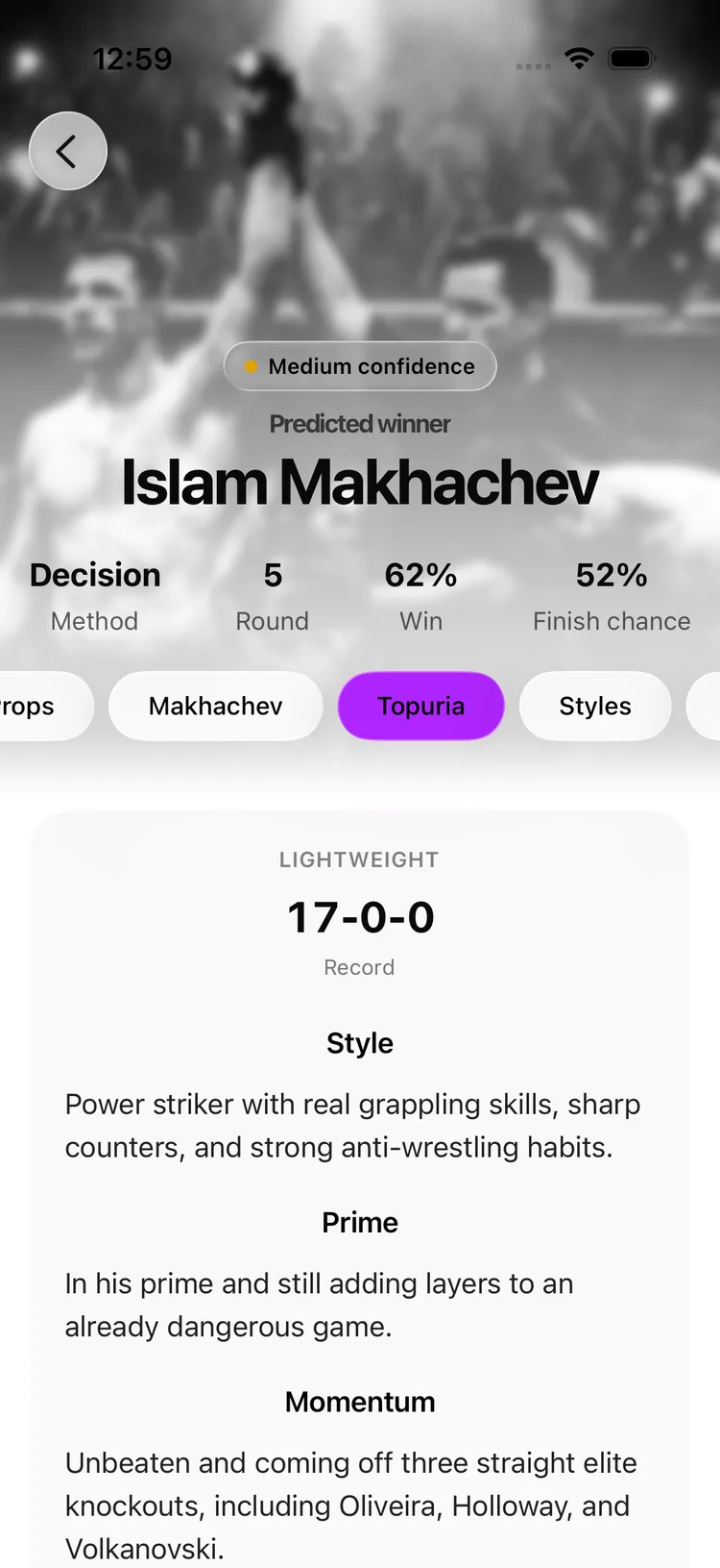 oddswell — Opponent profile