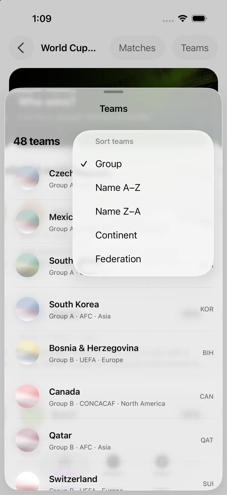 oddswell — Sort teams