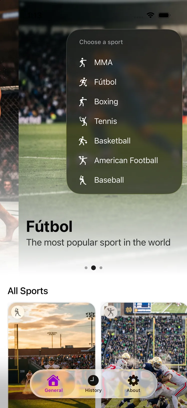 oddswell — Choose a sport