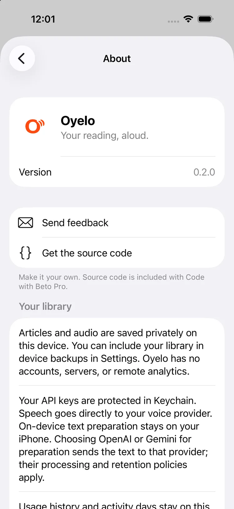 oyelo — About