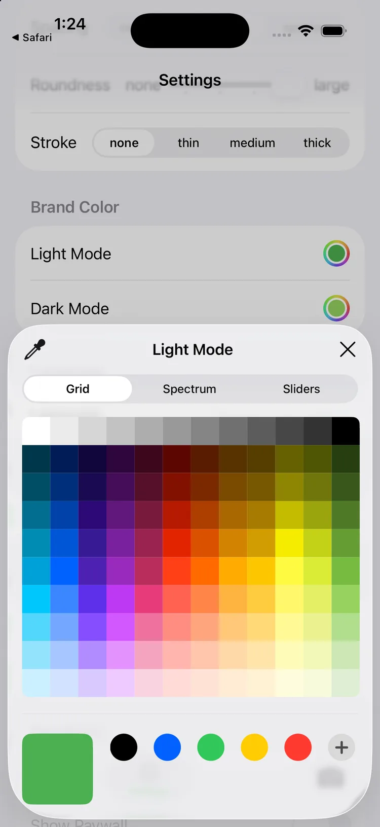 platano — Color grid