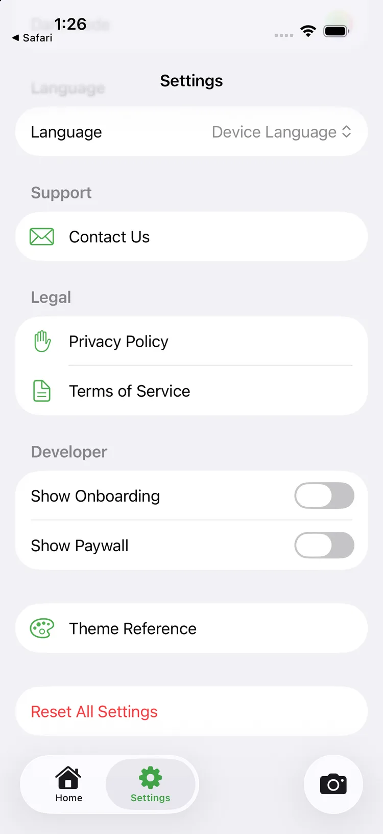 platano — Development settings