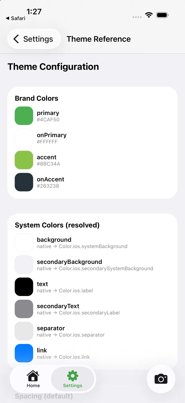 platano — Theme reference