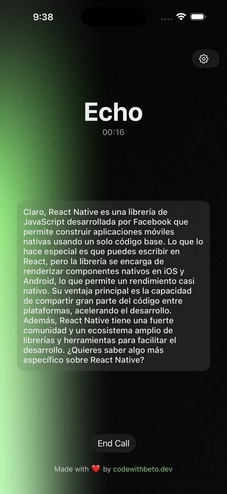 quickcall — Echo transcript