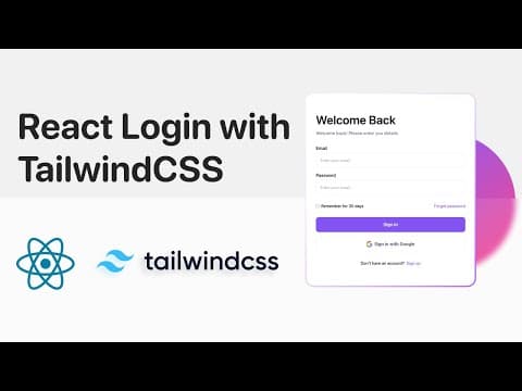 Tutorial React Login with Tailwind CSS | 2022 thumbnail