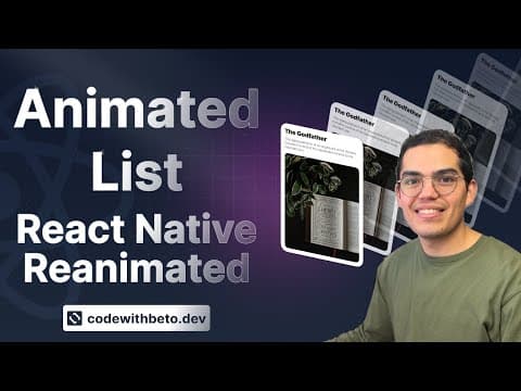 Building an Animated List in React Native with Reanimated | Beginners Tutorial 2023 thumbnail