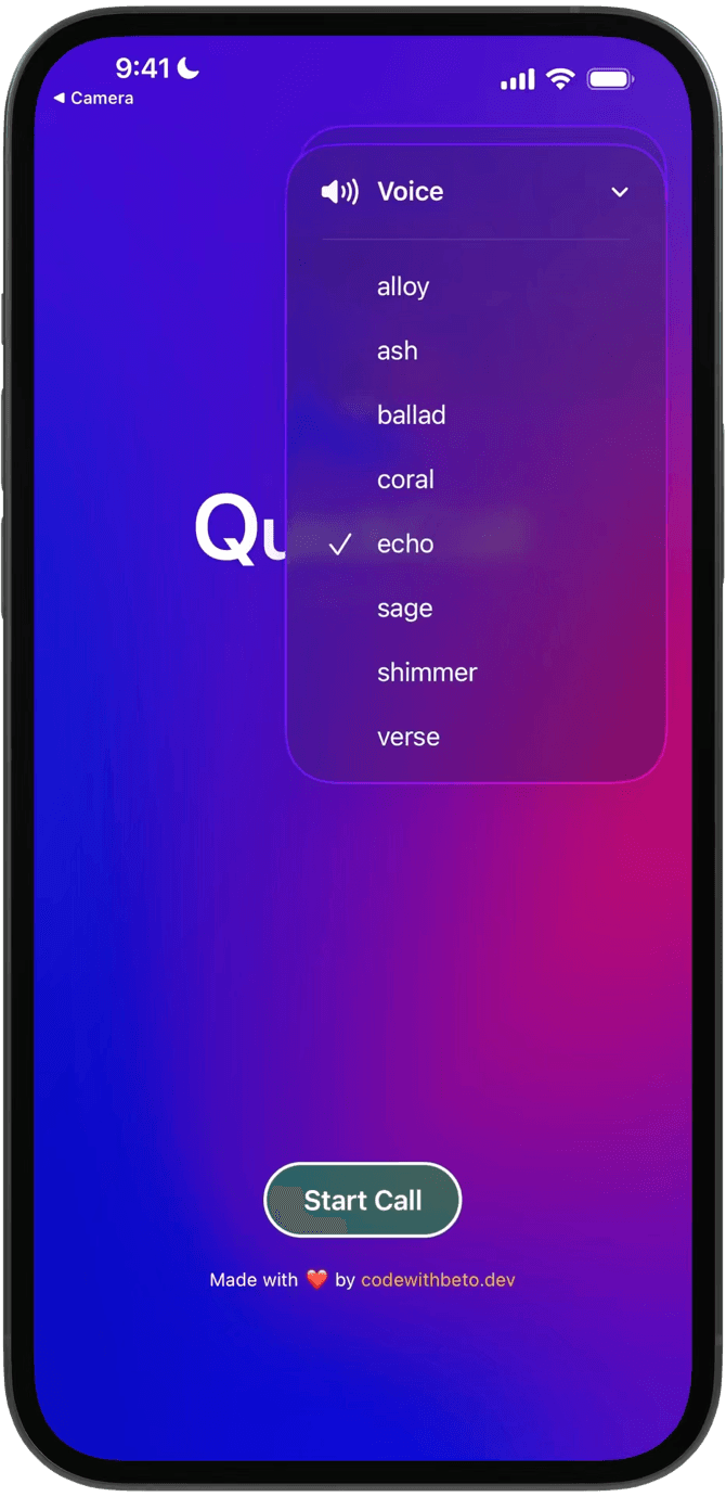 QuickCall: Real-time AI Conversations preview